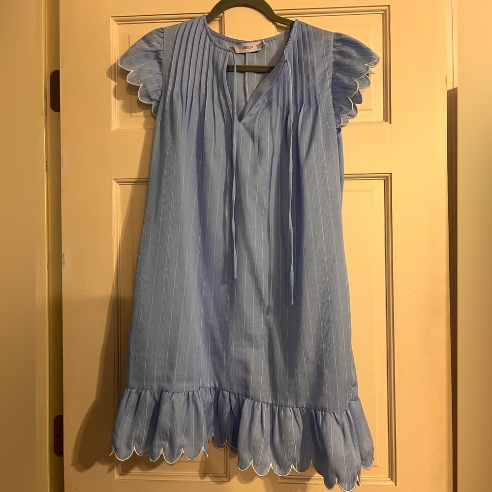Greylin Blue Ruffled Mini Dress